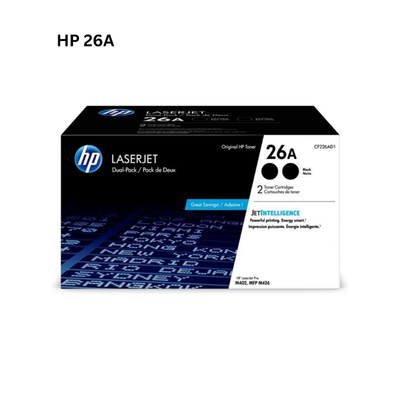 5 HP 26A Dual Pack Black Original LaserJet Toner Cartridge (CF226AD)