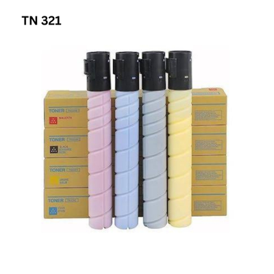 6 Konica Minolta TN321 Toner Cartridge Set (CMYK)